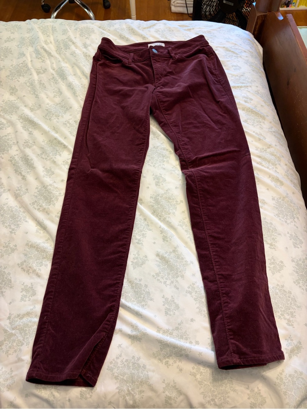 LOFT Skinny Corduroy Jeans in Deep Burgundy